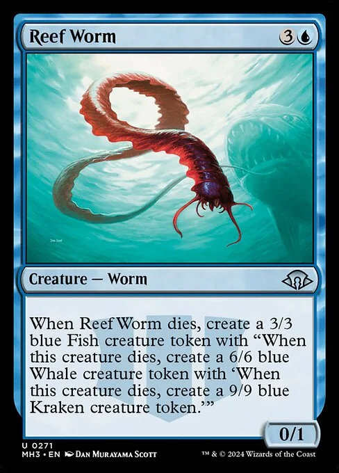 Reef Worm, carta Magic di tipo Creature — Worm illustrata da Dan Murayama Scott