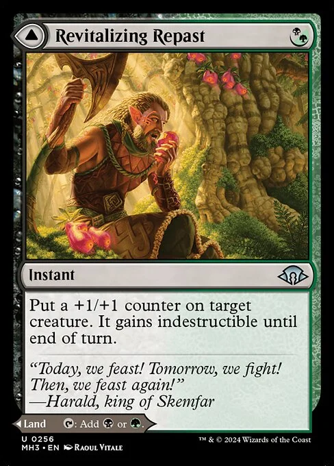 Revitalizing Repast // Old-Growth Grove, carta Magic di tipo Instant // Land illustrata da Raoul Vitale