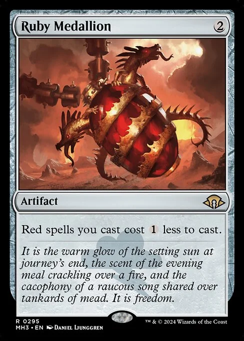 Ruby Medallion, carta Magic di tipo Artifact illustrata da Daniel Ljunggren