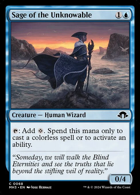 Sage of the Unknowable, carta Magic di tipo Creature — Human Wizard illustrata da Josu Hernaiz