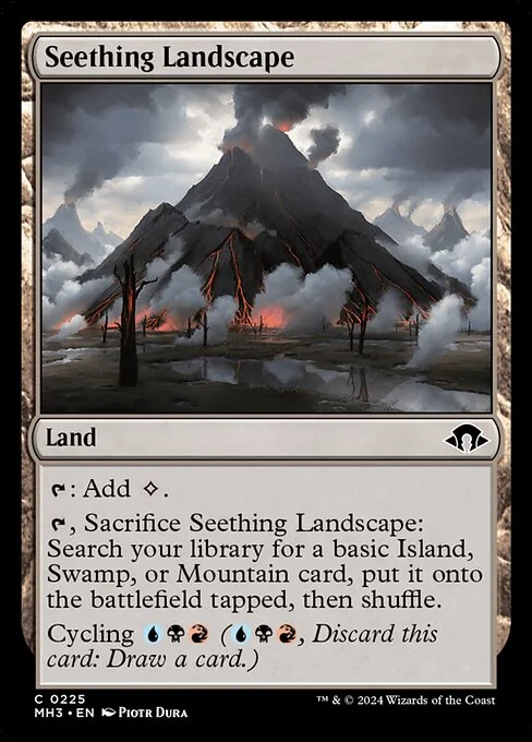 Seething Landscape, carta Magic di tipo Land illustrata da Piotr Dura