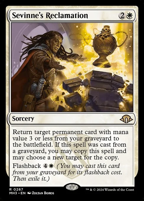 Sevinne's Reclamation, carta Magic di tipo Sorcery illustrata da Zoltan Boros