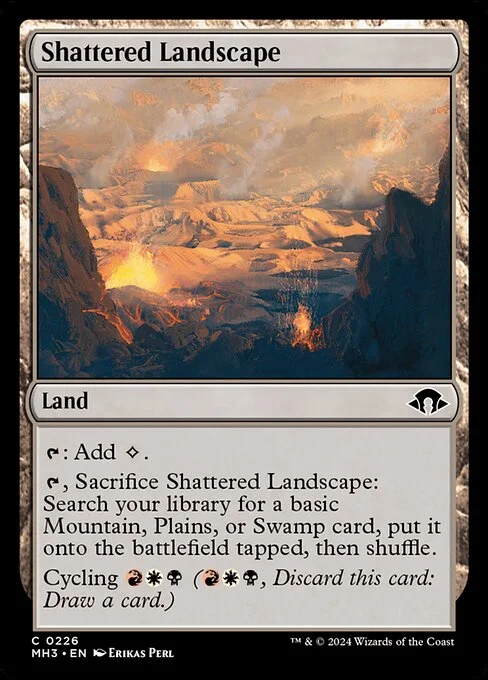 Shattered Landscape, carta Magic di tipo Land illustrata da Erikas Perl