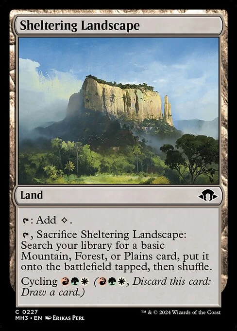 Sheltering Landscape, carta Magic di tipo Land illustrata da Erikas Perl