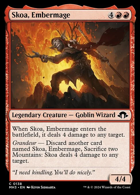 Skoa, Embermage, carta Magic di tipo Legendary Creature — Goblin Wizard illustrata da Kevin Sidharta