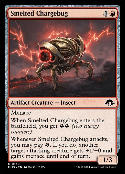 Smelted Chargebug, carta Magic di tipo Artifact Creature — Insect illustrata da Jonas De Ro