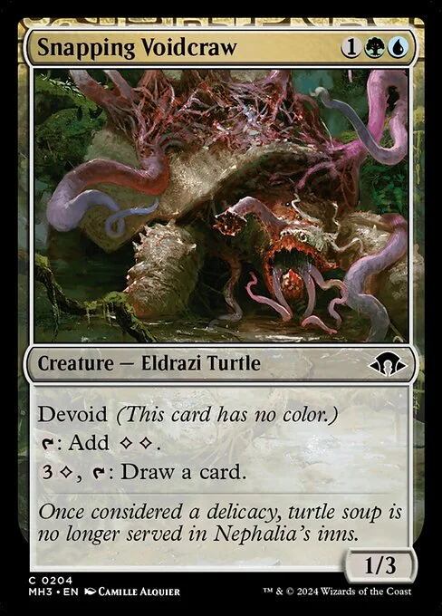 Snapping Voidcraw, carta Magic di tipo Creature — Eldrazi Turtle illustrata da Camille Alquier