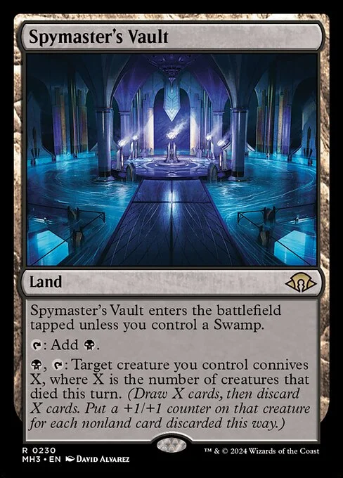 Spymaster's Vault, carta Magic di tipo Land illustrata da David Álvarez
