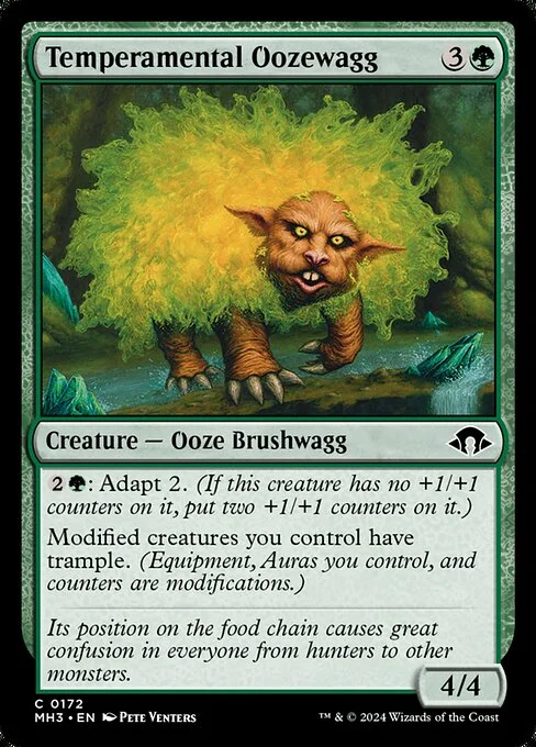Temperamental Oozewagg, carta Magic di tipo Creature — Ooze Brushwagg illustrata da Pete Venters