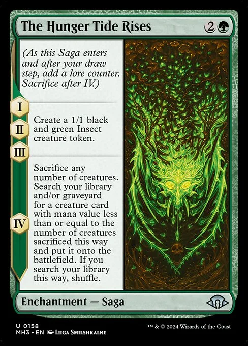 The Hunger Tide Rises, carta Magic di tipo Enchantment — Saga illustrata da Liiga Smilshkalne