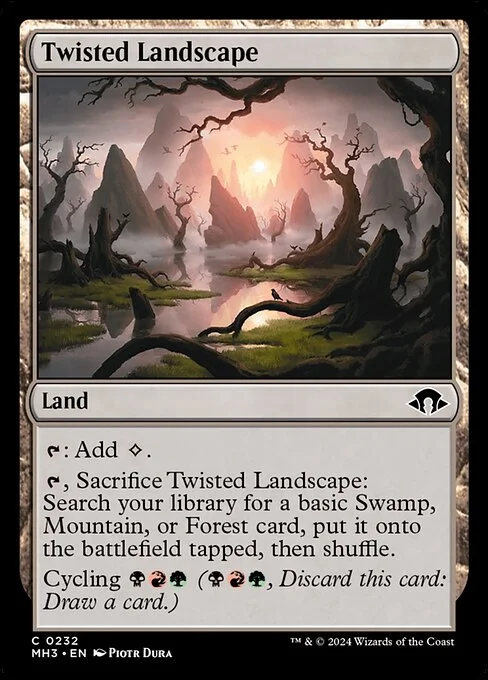 Twisted Landscape, carta Magic di tipo Land illustrata da Piotr Dura