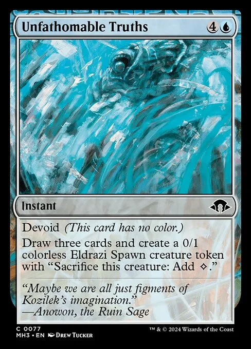 Unfathomable Truths, carta Magic di tipo Instant illustrata da Drew Tucker