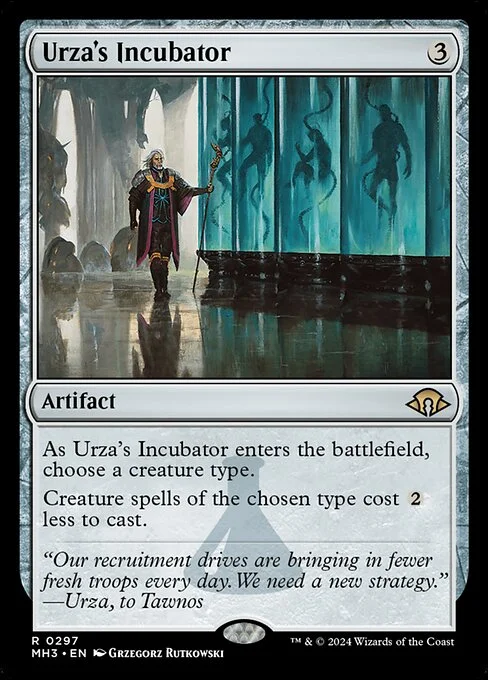 Urza's Incubator, carta Magic di tipo Artifact illustrata da Grzegorz Rutkowski