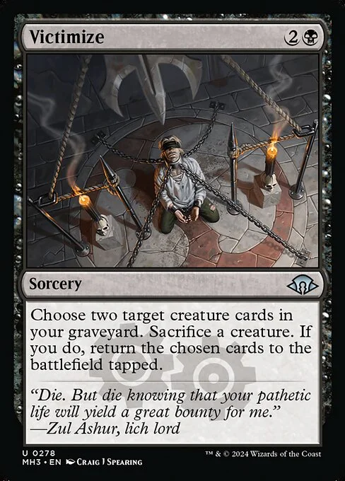Victimize, carta Magic di tipo Sorcery illustrata da Craig J Spearing