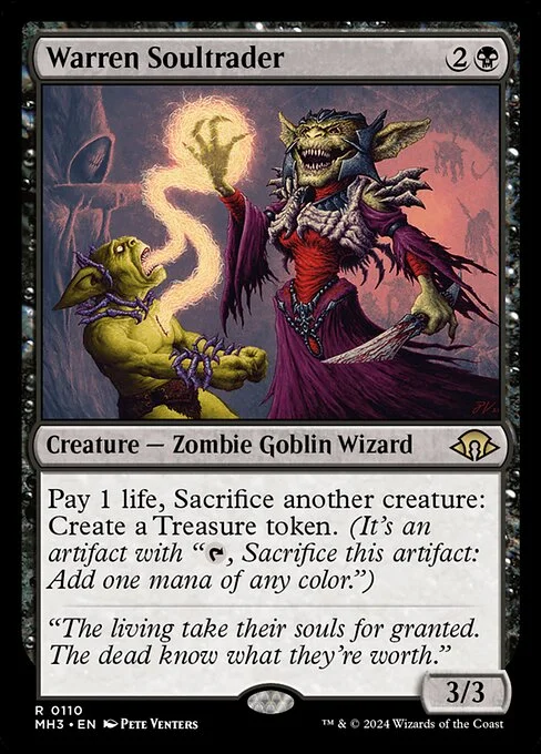 Warren Soultrader, carta Magic di tipo Creature — Zombie Goblin Wizard illustrata da Pete Venters