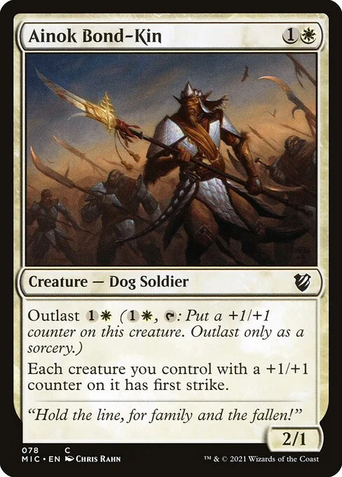 Ainok Bond-Kin, carta Magic di tipo Creature — Dog Soldier illustrata da Chris Rahn
