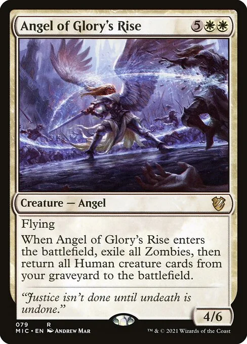 Angel of Glory's Rise, carta Magic di tipo Creature — Angel illustrata da Andrew Mar