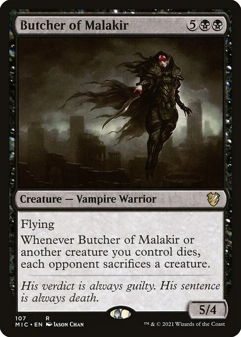 Butcher of Malakir, carta Magic di tipo Creature — Vampire Warrior illustrata da Jason Chan