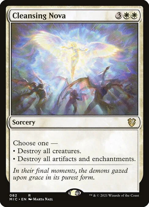 Cleansing Nova, carta Magic di tipo Sorcery illustrata da Marta Nael