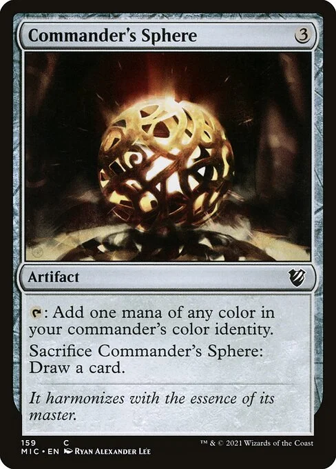 Commander's Sphere, carta Magic di tipo Artifact illustrata da Ryan Alexander Lee