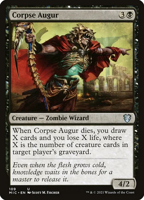 Corpse Augur, carta Magic di tipo Creature — Zombie Wizard illustrata da Scott M. Fischer