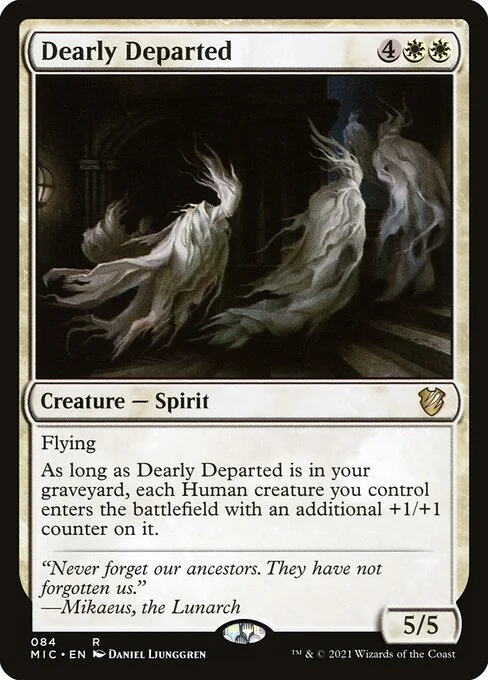 Dearly Departed, carta Magic di tipo Creature — Spirit illustrata da Daniel Ljunggren