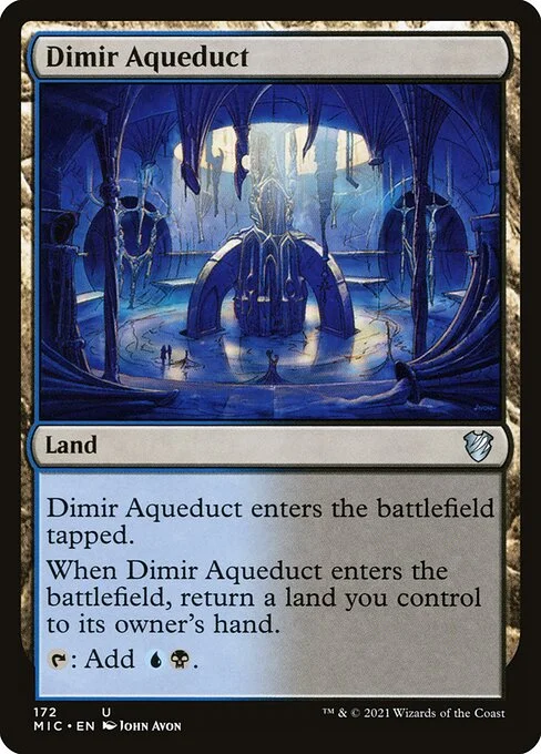 Dimir Aqueduct, carta Magic di tipo Land illustrata da John Avon