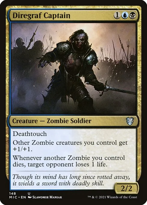 Diregraf Captain, carta Magic di tipo Creature — Zombie Soldier illustrata da Slawomir Maniak