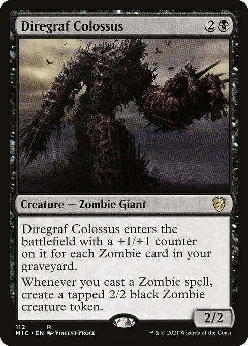 Diregraf Colossus, carta Magic di tipo Creature — Zombie Giant illustrata da Vincent Proce