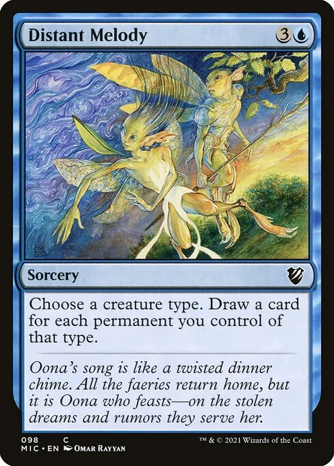 Distant Melody, carta Magic di tipo Sorcery illustrata da Omar Rayyan