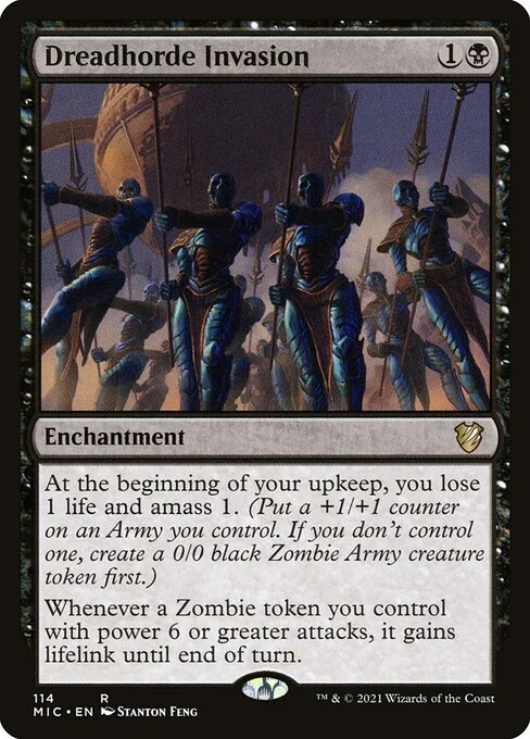 Dreadhorde Invasion, carta Magic di tipo Enchantment illustrata da Stanton Feng