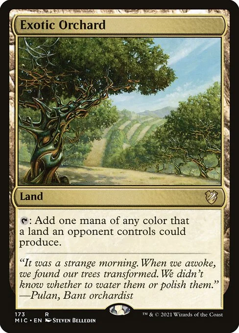 Exotic Orchard, carta Magic di tipo Land illustrata da Steven Belledin