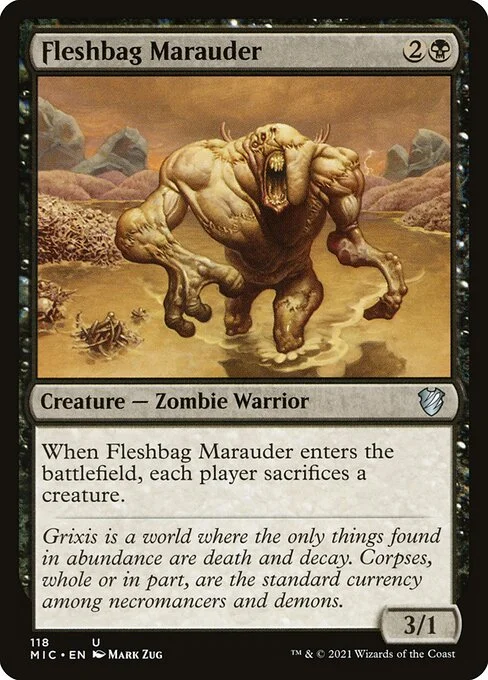 Fleshbag Marauder, carta Magic di tipo Creature — Zombie Warrior illustrata da Mark Zug