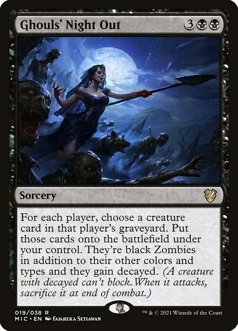 Ghouls' Night Out, carta Magic di tipo Sorcery illustrata da Fajareka Setiawan