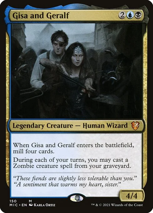 Gisa and Geralf, carta Magic di tipo Legendary Creature — Human Wizard illustrata da Karla Ortiz