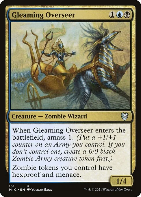 Gleaming Overseer, carta Magic di tipo Creature — Zombie Wizard illustrata da Volkan Baǵa