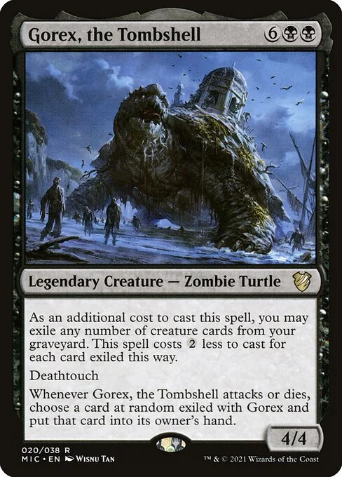 Gorex, the Tombshell, carta Magic di tipo Legendary Creature — Zombie Turtle illustrata da Wisnu Tan