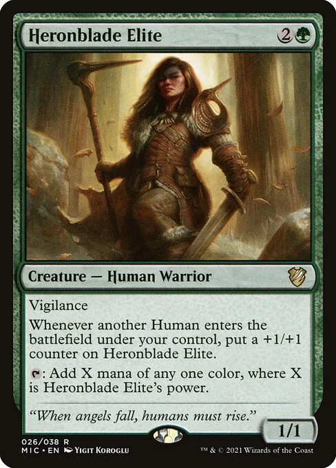 Heronblade Elite, carta Magic di tipo Creature — Human Warrior illustrata da Yigit Koroglu