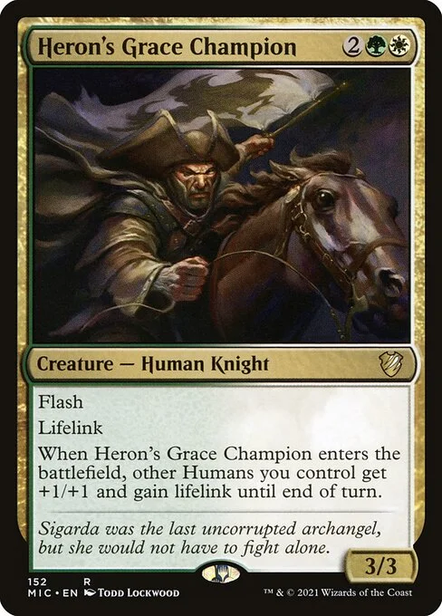 Heron's Grace Champion, carta Magic di tipo Creature — Human Knight illustrata da Todd Lockwood