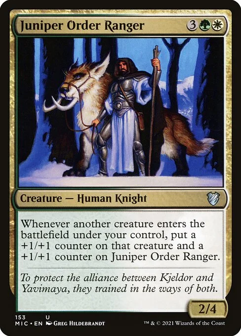 Juniper Order Ranger, carta Magic di tipo Creature — Human Knight Ranger illustrata da Greg Hildebrandt