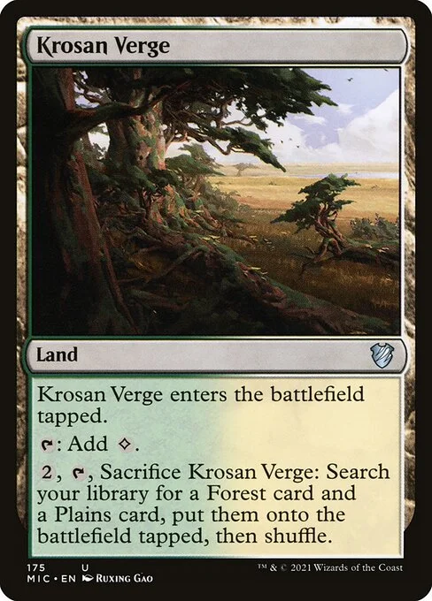 Krosan Verge, carta Magic di tipo Land illustrata da Ruxing Gao