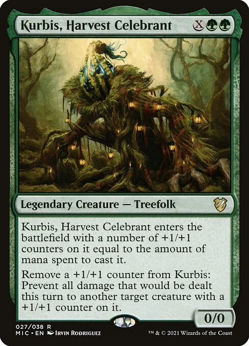 Kurbis, Harvest Celebrant, carta Magic di tipo Legendary Creature — Treefolk illustrata da Irvin Rodriguez