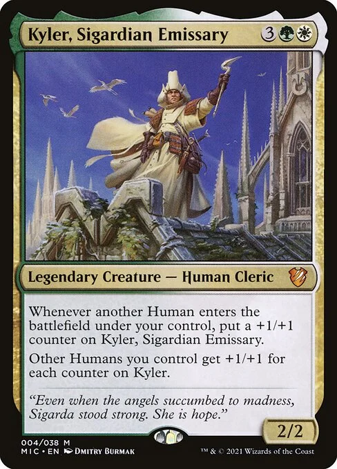 Kyler, Sigardian Emissary, carta Magic di tipo Legendary Creature — Human Cleric illustrata da Dmitry Burmak