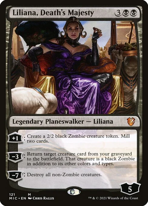 Liliana, Death's Majesty, carta Magic di tipo Legendary Planeswalker — Liliana illustrata da Chris Rallis