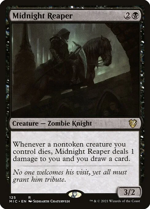 Midnight Reaper, carta Magic di tipo Creature — Zombie Knight illustrata da Sidharth Chaturvedi