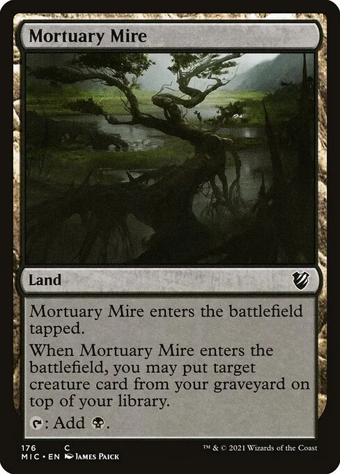 Mortuary Mire, carta Magic di tipo Land illustrata da James Paick