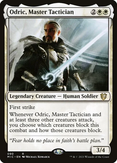 Odric, Master Tactician, carta Magic di tipo Legendary Creature — Human Soldier illustrata da Michael Komarck