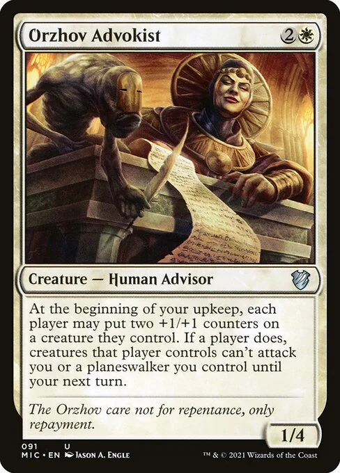 Orzhov Advokist, carta Magic di tipo Creature — Human Advisor illustrata da Jason A. Engle