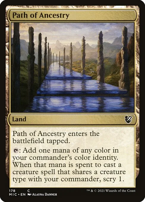 Path of Ancestry, carta Magic di tipo Land illustrata da Alayna Danner