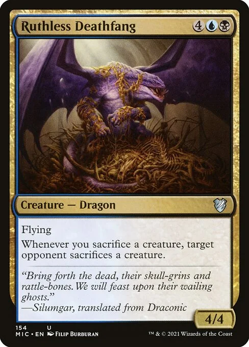 Ruthless Deathfang, carta Magic di tipo Creature — Dragon illustrata da Filip Burburan